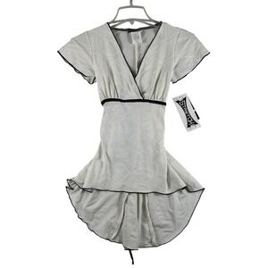 Vintage Wrapper Top Juniors Small Wrap Blouse Flutter Sleeve Babydoll‎ Y2K Fairy